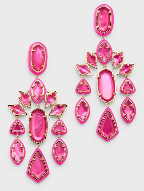 Kendra Scott Jewelry - Kendra Scott Gretta Pink Statement Chandelier Earrings New